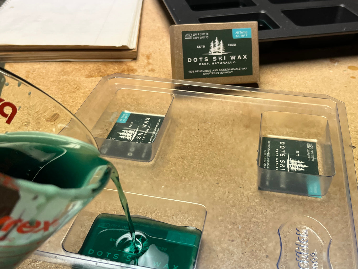Hand Poured Wax being packaged