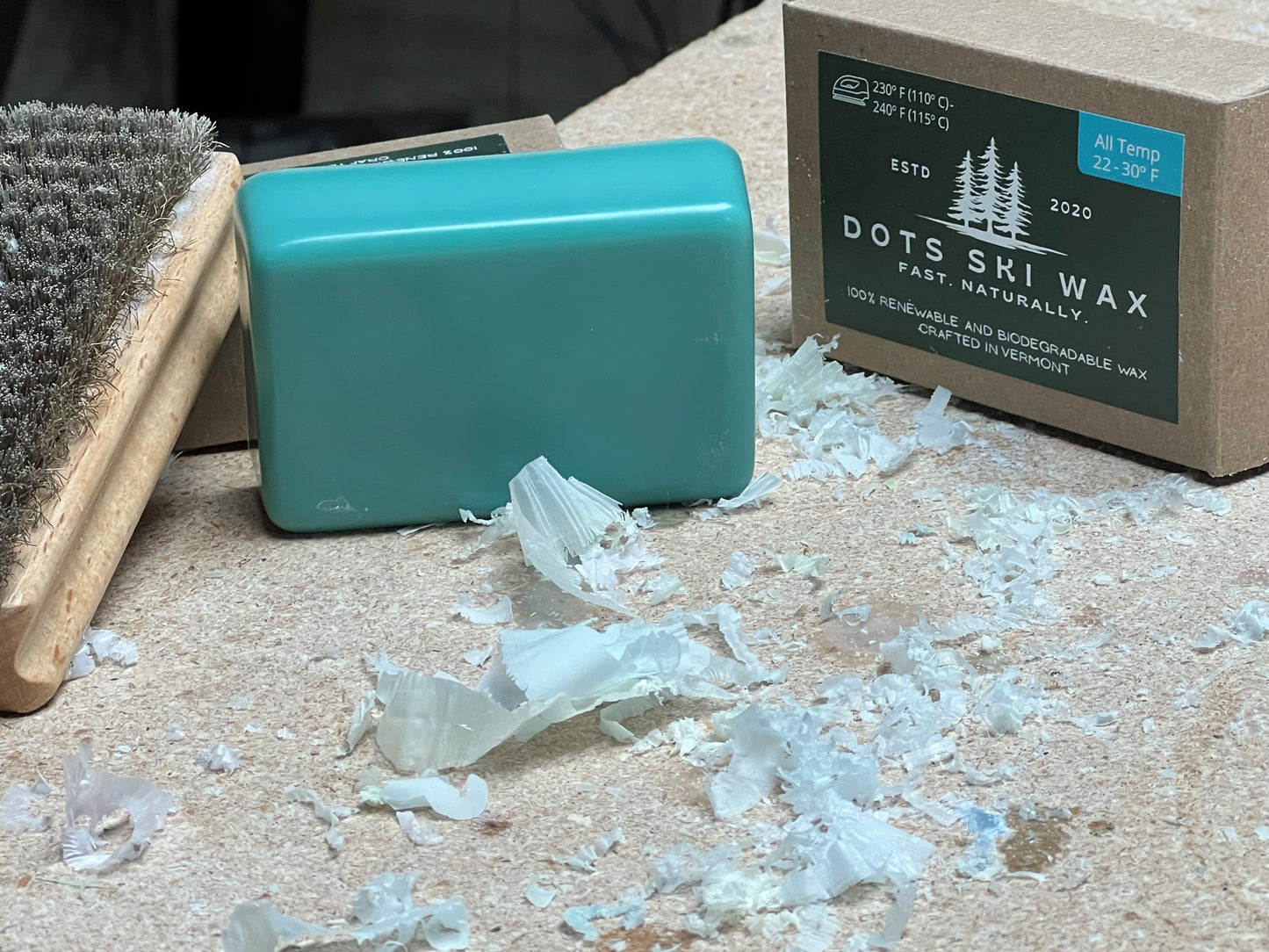 Enjoyable picture of Iron, Product Box. and Wax Brush.