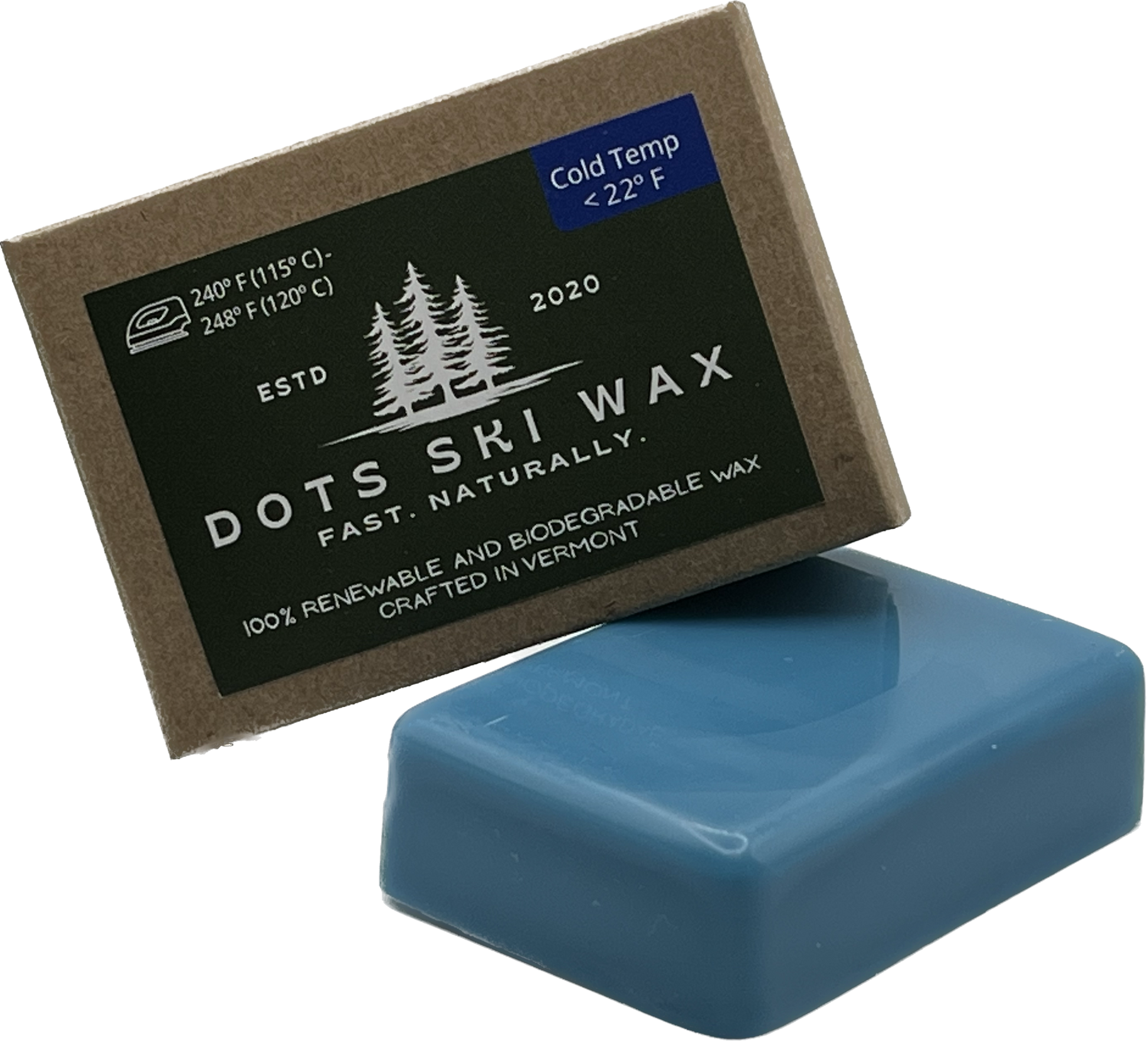Wax Bar of Temperature specific, cold-condition blue color